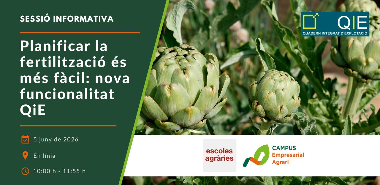 Sessió informativa en línia 'Planificar la fertilització és més fàcil: nova funcionalitat QiE'