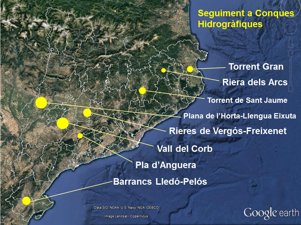 Mapa del seguiment de les Conques Hidrogràfiques