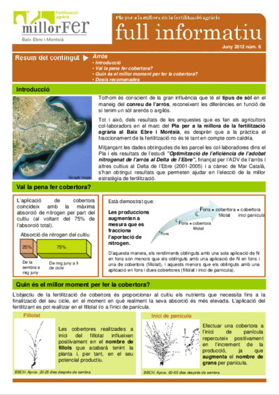 Núm. 13 Monogràfic del fòsfor: mostreig sòl, mètodes anàlisi, càlcul extraccions i fertilització fosfòsforica