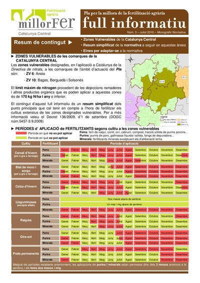 Núm. 3 Normativa aplicable a les zones vulnerables de la Catalunya central. Eines per adaptar-se a la nova normativa