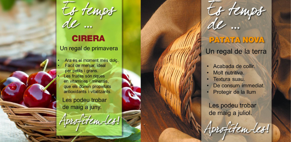 Els cartells informen de les propietats d’aquests productes